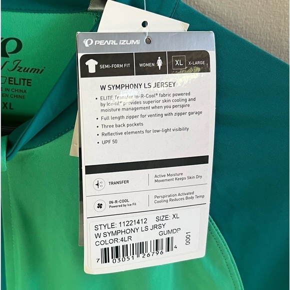 Pearl Izumi Size XL Women Elite Ride Symphony Cycling Zip Long Sleeve green - Picture 10 of 11